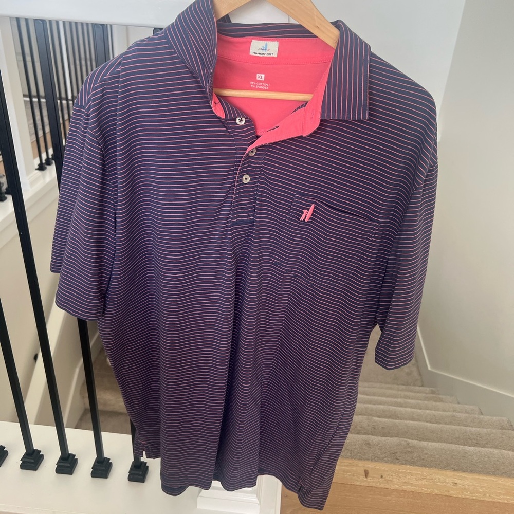 johnnie-O Purple and Pink Polo Shirt Classic Style